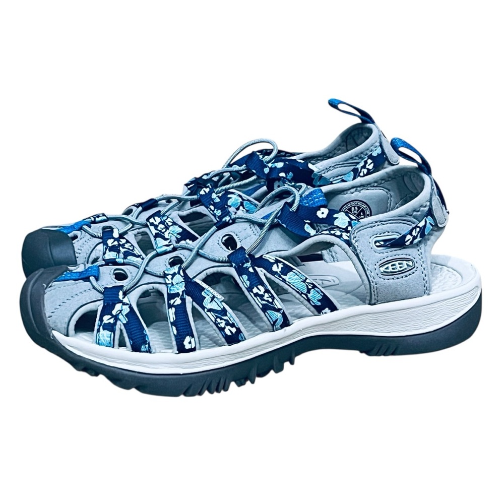 KEEN Fluister Women's Sandal Blue Floral Vapor Waterproof Hiking Shoes Sz 8.5 - Picture 2 of 13